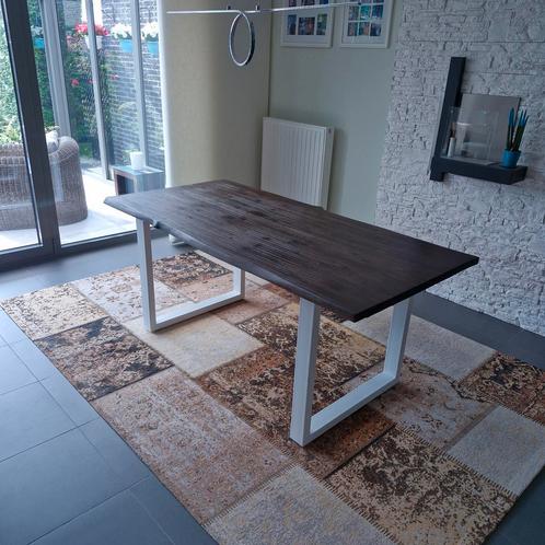 Houten eettafel met boomrand KAPRA 180x90, Huis en Inrichting, Tafels | Eettafels, Zo goed als nieuw, Rechthoekig, Ophalen