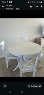 Table ikea et 4 chaises, Maison & Meubles, Enlèvement, Utilisé, Cinq personnes ou plus, Rond