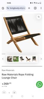 2 rope lounge chair, Jardin & Terrasse, Chaises de jardin, Enlèvement ou Envoi, Neuf, Bois de teck, Pliant