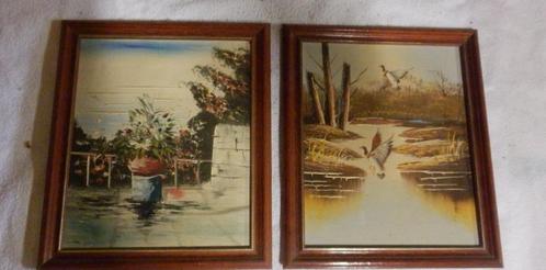 (8) -2 cadres peintures, Huis en Inrichting, Woonaccessoires | Lijsten, Zo goed als nieuw, Minder dan 50 cm, Minder dan 50 cm