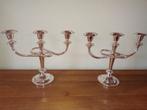 2 VERZILVERDE / SILVER PLATED KANDELAARS ALS NIEUW, 25 tot 50 cm, Ophalen of Verzenden, Zo goed als nieuw, Kandelaar