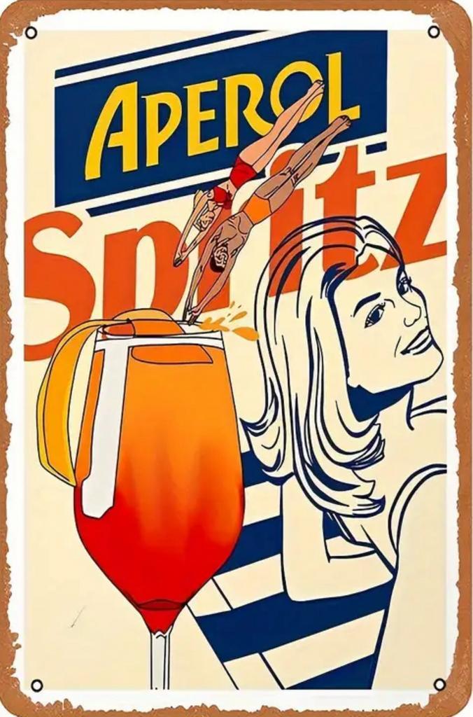 Reclamebord vintage Aperol Spritz 6 - mancave poolhouse new, Verzamelen, Merken en Reclamevoorwerpen, Nieuw, Reclamebord, Ophalen of Verzenden