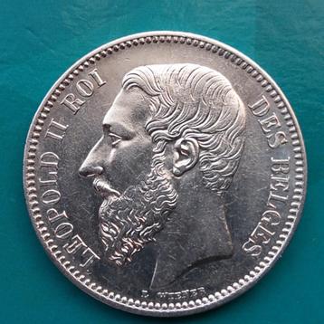 België 2 frank zilver Leopold II 1867 - Top kwaliteit !!! beschikbaar voor biedingen
