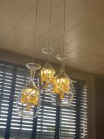 Design led hanglampen in glas met kristallen, Ophalen, Zo goed als nieuw, Glas, 75 cm of meer