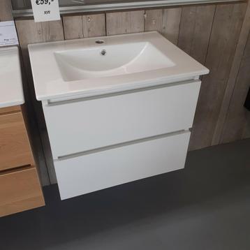 UITVERKOOP! Glans wit, Badmeubel, 60cm, Lades, Kode 60  beschikbaar voor biedingen