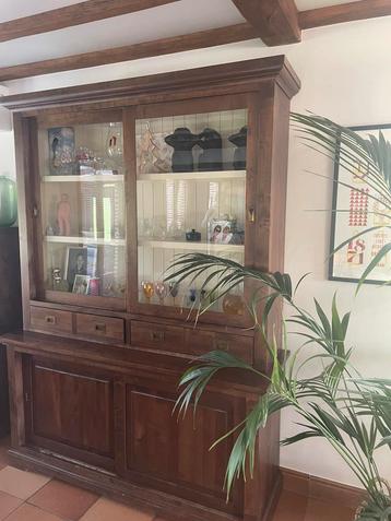 Vitrine buffetkast kerselaar, Huis en Inrichting, Kasten | Buffetkasten, Ophalen, 200 cm of meer, 150 tot 200 cm, Zo goed als nieuw