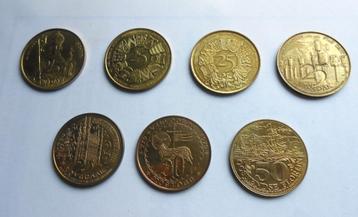 7 verschillende stad tokens -1,25 euro per token naar keuze