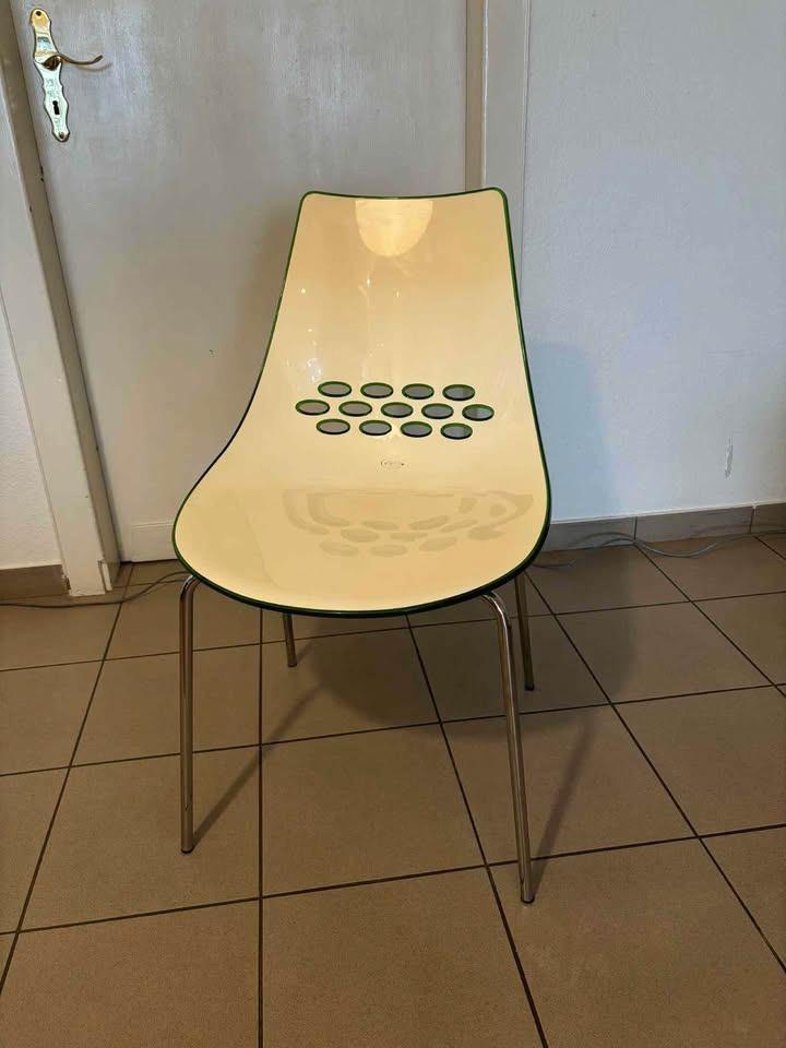 Chaise design Calligaris “JAM” – Made in Italy – vert/blanc, Maison & Meubles, Chaises, Utilisé, Une, Synthétique, Métal, Blanc