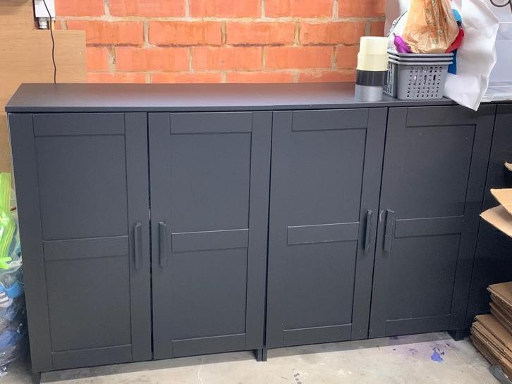 IKEA BRIMNES Kast met deuren, zwart, 78x95 cm, Huis en Inrichting, Kasten | Overige, Gebruikt, Ophalen