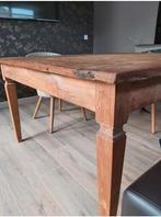 Unieke, vierkanten Indonesische eetkamertafel tweedehands, Huis en Inrichting, Ophalen, Gebruikt, Vijf personen of meer, Uniek, koloniaal, indonesisch hout