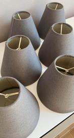 Taupe linnen lampekapjes 6 stuks, Huis en Inrichting, Lampen | Lampenkappen, Ophalen, Zo goed als nieuw