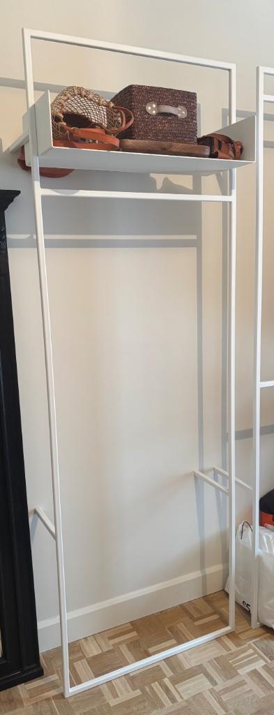 Kledingrek, Huis en Inrichting, Woonaccessoires | Kapstokken, Zo goed als nieuw, Wandkapstok, 200 cm of meer, Metaal, Ophalen