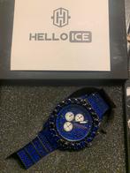 Nieuw herenhorloge van helloice met blauwe safieren, Handtassen en Accessoires, Horloges | Heren, Overige merken, Staal, Staal