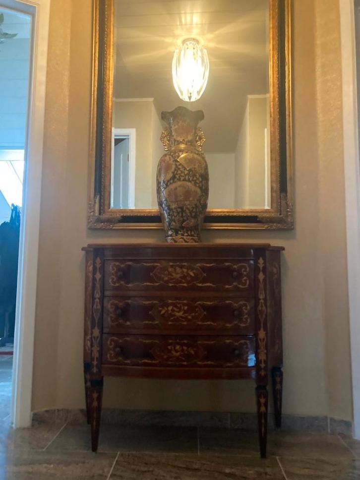 Commode ladenkast ingelegd hout & dames fauteuils louis XVI, Antiek en Kunst, Antiek | Meubels | Kasten, Ophalen