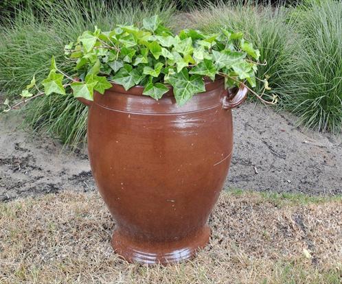 Mooie geglazuurde vintage bloemen kruik., Tuin en Terras, Bloempotten, Gebruikt, Aardewerk, Balkon, Tuin, 40 tot 70 cm, 25 tot 40 cm