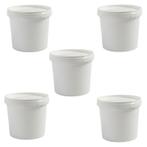 Lege witte emmertjes met deksel 9.5cm 300ml - 20 stuks, Envoi, Neuf