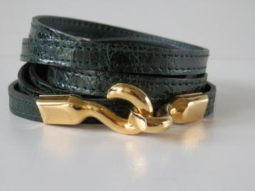 Lanvin riem. Groen. Leer. beschikbaar voor biedingen