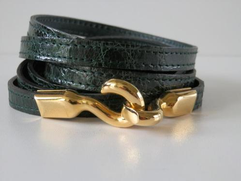 Lanvin riem. Groen. Leer., Kleding | Dames, Riemen en Ceinturen, Zo goed als nieuw, 100 cm of meer, Minder dan 3 cm, Overige kleuren