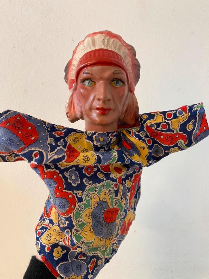 Lot de 9 marionnettes Nazaire Beeusaert Deinze 1950, Antiek en Kunst, Antiek | Speelgoed, Ophalen of Verzenden