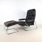 Vintage relaxfauteuil met voetenbank, Antiek en Kunst, Ophalen