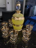 Mooi oud likeurset, fles en 6 glaasjes. Perfecte staat, Ophalen of Verzenden