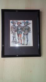 2 pentekeningen Zwitserse landknechten, Antiek en Kunst, Ophalen of Verzenden