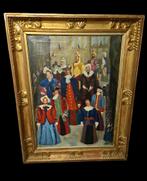 Carnavalesk tafereel.VANDERBORCHT R  1907, Antiek en Kunst, Kunst | Schilderijen | Klassiek, Ophalen of Verzenden