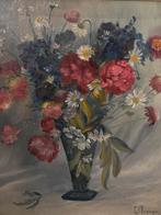 Peinture de Lucien MARINGER « Bouquet de fleurs » sur toile, Antiquités & Art