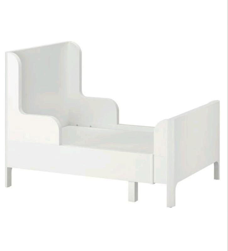 IKEA BUSUNGE wit meegroeibed., Enfants & Bébés, Chambre d'enfant | Lits, Utilisé, 180 cm ou plus, 85 à 100 cm, Sommier à lattes
