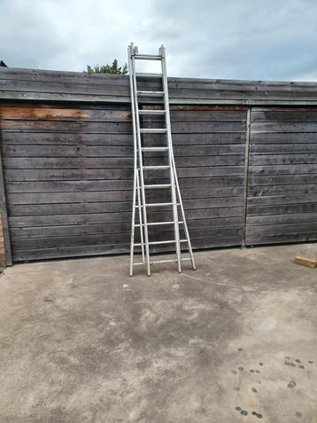 Ladder solide alu 2x12tr uitschuifbaar 5.80H openstaan p120e beschikbaar voor biedingen