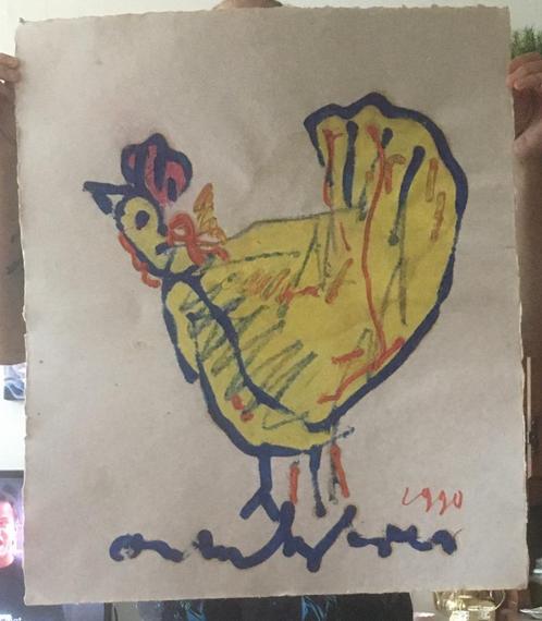 te koop zeldzame mooie grote kip van anton heyboer 1990, Antiek en Kunst, Kunst | Schilderijen | Modern, Ophalen of Verzenden