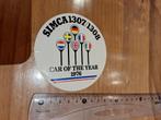 Vintage sticker Simca 1307/1308 car of the year 1976, Enlèvement ou Envoi, Comme neuf, Voiture ou Moto
