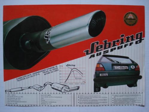 Sebring Auspuff Volkswagen Golf/Audi 100 Brochure Catalogue, Livres, Autos | Brochures & Magazines, Utilisé, Volkswagen, Envoi