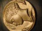 medallion  griekse God in brons, Postzegels en Munten, Ophalen, Brons