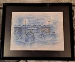 Aquarelle station Simonis by night, Ophalen of Verzenden