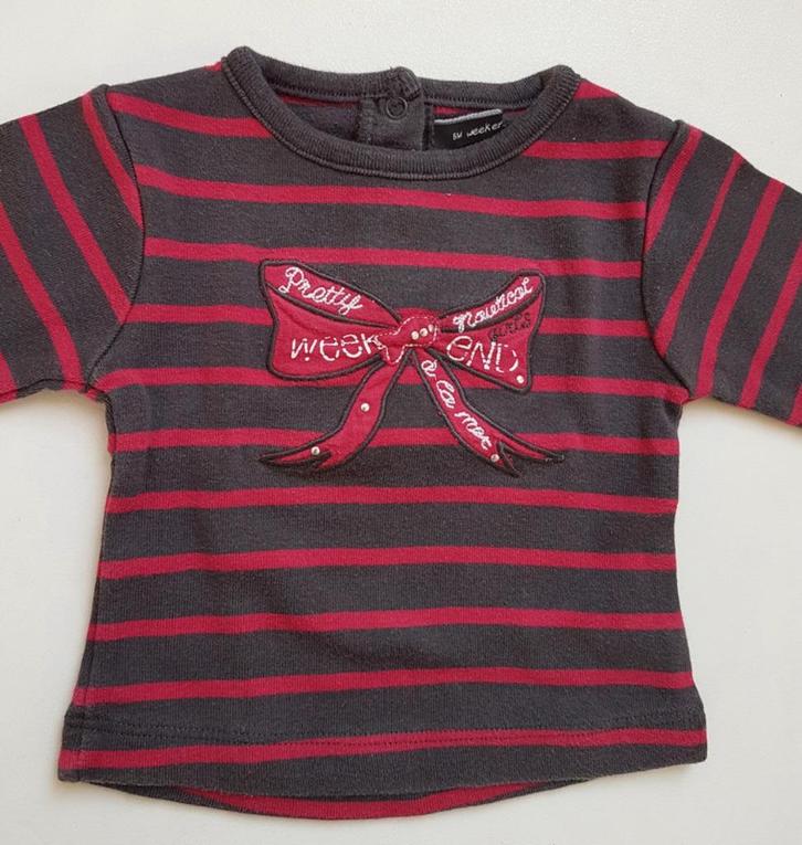 WEEK-END A LA MER - Blouse brun/rose - T.6 mois, Kinderen en Baby's, Babykleding | Maat 68, Gebruikt, Meisje, Shirtje of Longsleeve