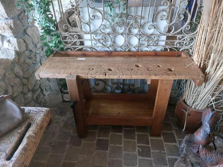 Mooie kleine oude werkbank, Antiek en Kunst, Curiosa en Brocante, Ophalen
