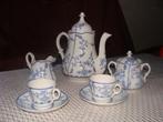 ancien service à café avec motif bleu, poinçonné, 2 pers, Ophalen of Verzenden