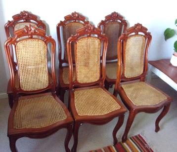 6 Napoleon III stoelen in Cubaans mahonie Uitstekende staat beschikbaar voor biedingen