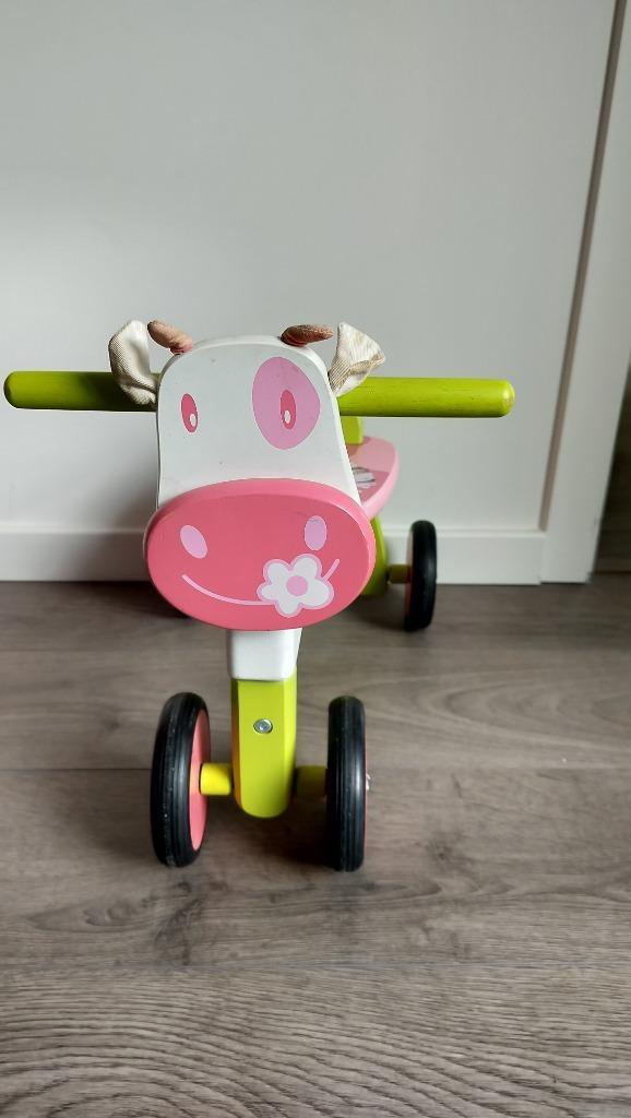 Houten loopfiets koe (I'm Toy), Kinderen en Baby's, Speelgoed | Buiten | Voertuigen en Loopfietsen, Gebruikt, Loopfiets, Ophalen