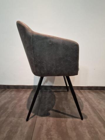 Armstoel in Suede microvezel antraciet - 6 stuks, Huis en Inrichting, Stoelen, Ophalen, Nieuw, Grijs, Vijf, Zes of meer stoelen