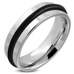 Bague pour homme en acier inoxydable associée à du caoutchou, Enlèvement ou Envoi, Neuf, Homme