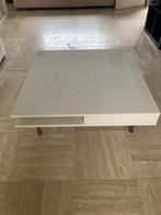 Witte vierkante salontafel, Huis en Inrichting, Tafels | Salontafels, Ophalen, 50 tot 100 cm, Vierkant, 50 tot 100 cm