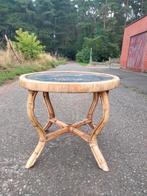1960s vintage bamboe salontafel formica top Boho, Enlèvement, Utilisé, 50 à 100 cm, 50 à 75 cm