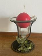 Verschillende glazen kaarshouders in ijzeren staander, Huis en Inrichting, Ophalen