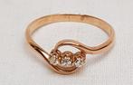 Ring bypass briljant goud., Ophalen of Verzenden, Goud, Ring, Met edelsteen