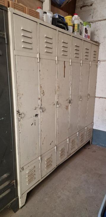 Metalen lockerkast - vintage jaren '60 - 6 deuren, Huis en Inrichting, Kasten | Lockerkasten, Ophalen