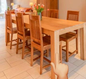 Massieve eiken eetkamertafel met 6 stoelen - in goede staat! beschikbaar voor biedingen