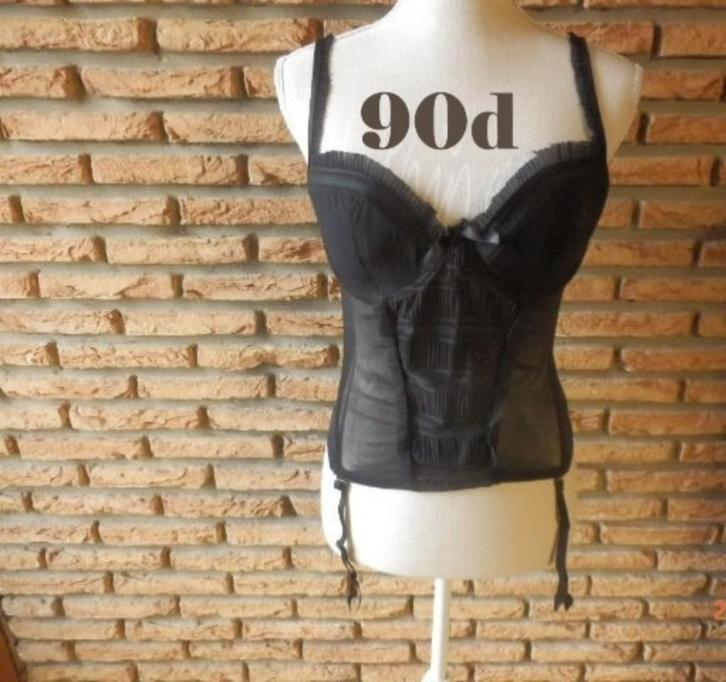 (8)- guépiére femme t.90D noire - dessous cheri -, Vêtements | Femmes, Sous-vêtements & Lingerie, Body ou Corset, Noir, Enlèvement ou Envoi