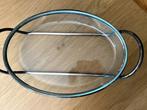 Schaaltje van pyrexglas met zilverkleurig metalen frame, Huis en Inrichting, Keuken | Servies, Overige typen, Ophalen of Verzenden